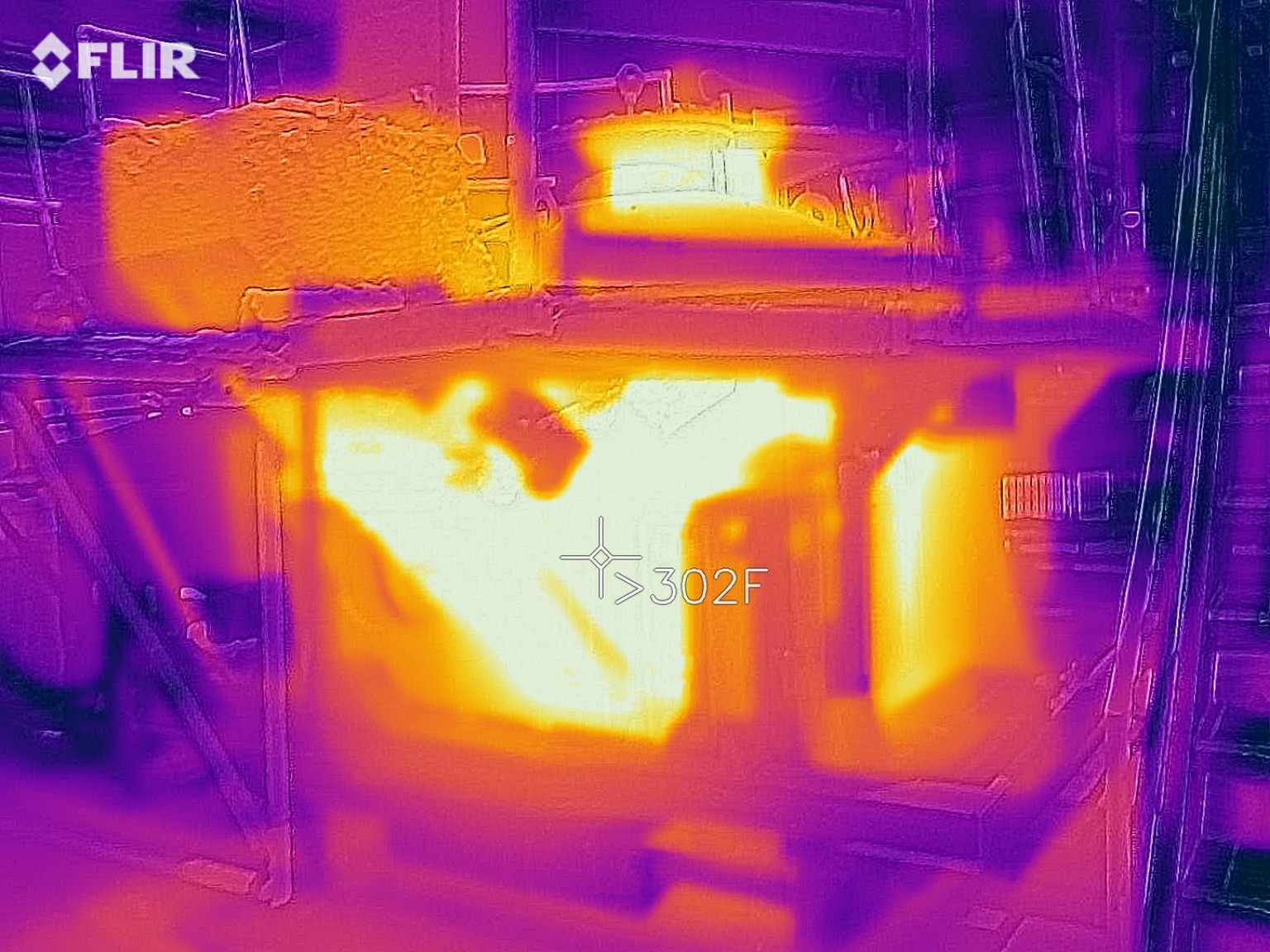 Thermal FLIR image showing hotspot diagnostics in field equipment